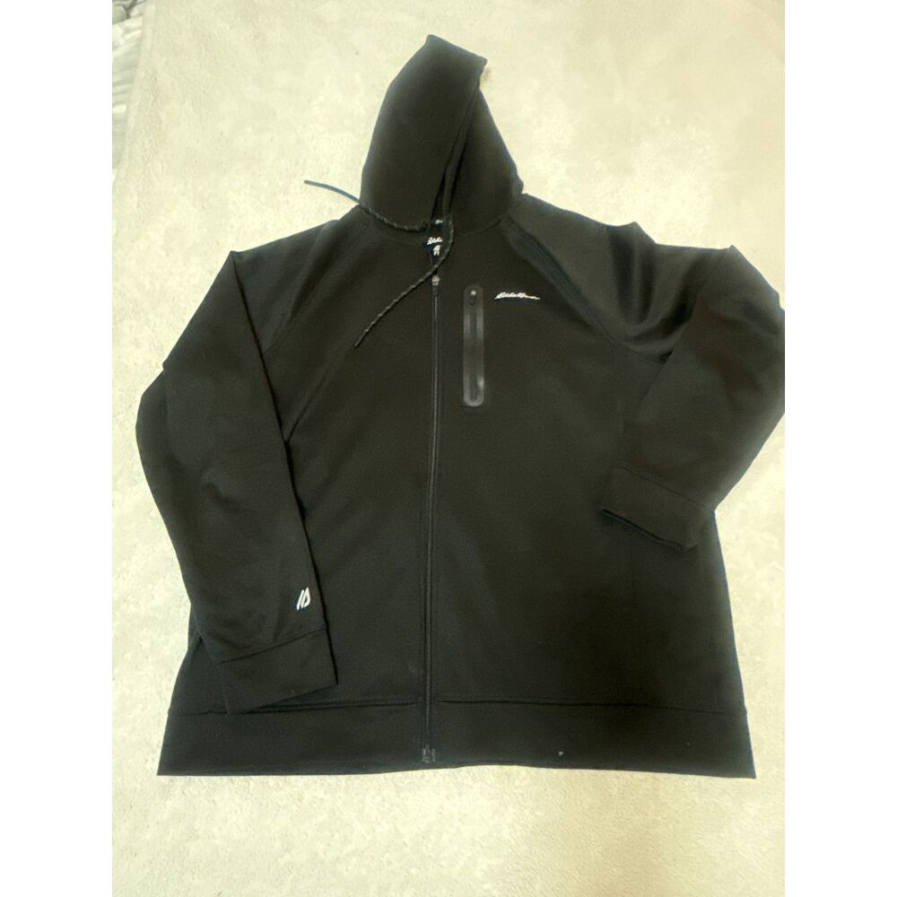 Eddie Bauer Motion FreeDry Men’s XL Black Full Zip Performance Hoodie Jacket